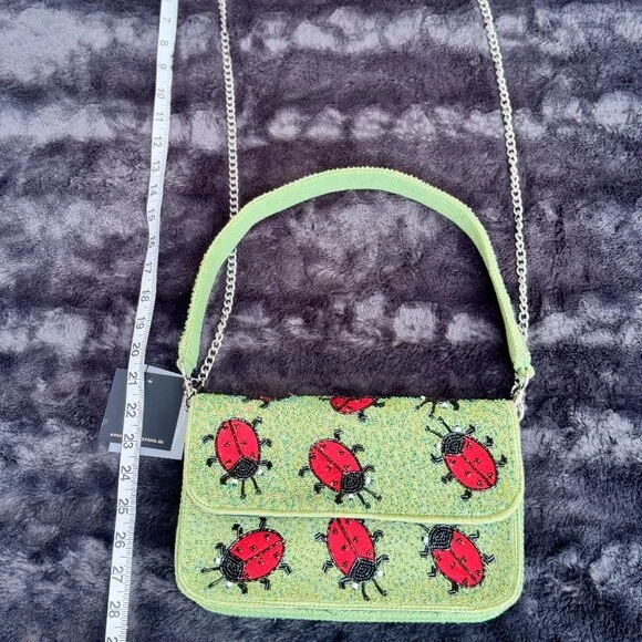 NEW America and Beyond Ladybug Viral Beaded Bag - Picture 2 of 11